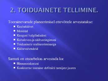Bufee laua teenindamise korraldamine #4