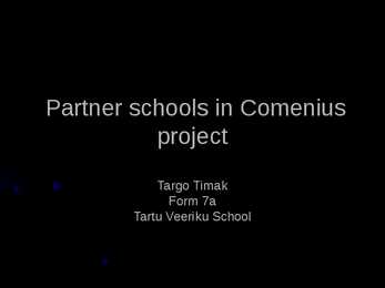 Partners schools in Comenius project