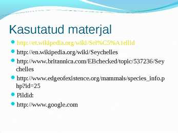 Seišellide powerpointi esitlus #9