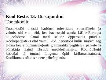 Eesti kooli areng #3