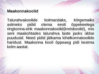 Eesti kooli areng #6