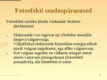 Fotoefekt ehk fotoelektriline efekt #5