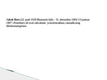 Jakob Hurt eluloo info #2