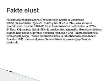 Jakob Hurt eluloo info #5