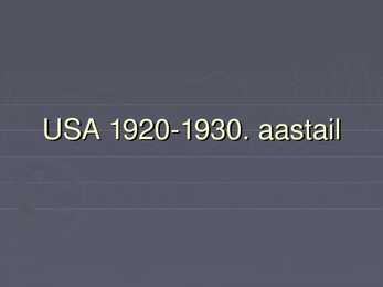 USA 1920-1930-aastail