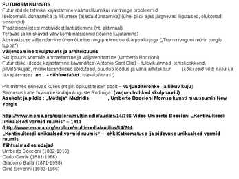 Futurismi ettekanne #17