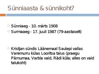 Kristjan Palusalu elulugu #3