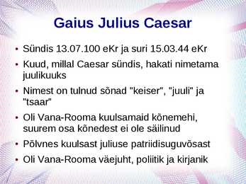 Referaat esitlusena-Julius Caesar #2