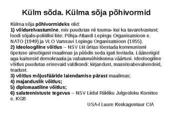 Rahvusvahelised suhted pärast Teist maailmasõda #6