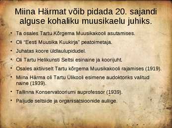 Miina Härma elutee #4
