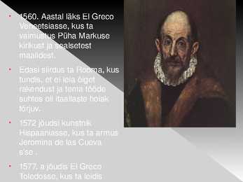 PowerPointi esitlus El Greco elust ja loomingust #3