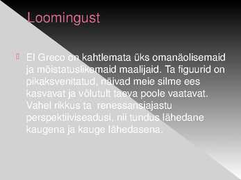 PowerPointi esitlus El Greco elust ja loomingust #5