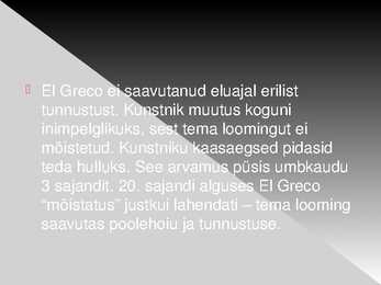 PowerPointi esitlus El Greco elust ja loomingust #10
