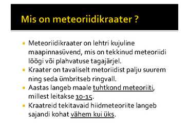 Meteoriidikraatrid #2