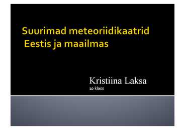 Meteoriidikraatrid