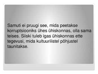 Korruptsioon ja selle vormid #2