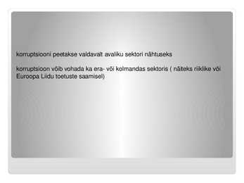 Korruptsioon ja selle vormid #3