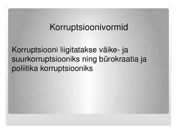 Korruptsioon ja selle vormid #5