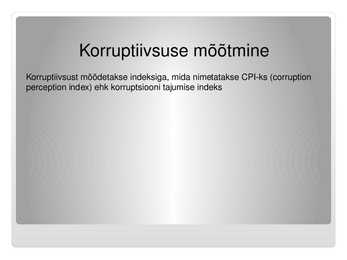 Korruptsioon ja selle vormid #7