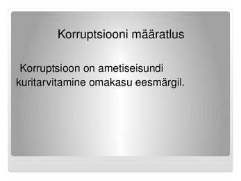 Korruptsioon ja selle vormid