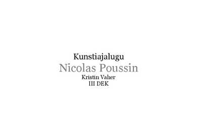 Nicolas Poussini biograafia