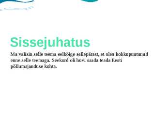 Eesti põllumajandus #2