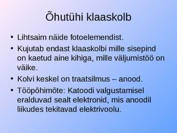 Fotoelement ja fotoelektronkordisti #3