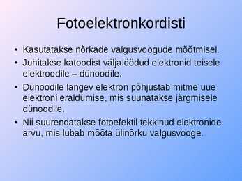 Fotoelement ja fotoelektronkordisti #4