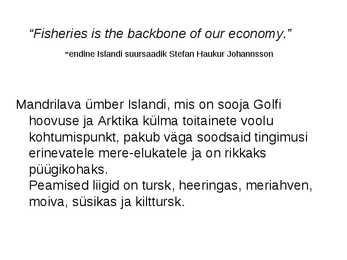 Islandi ja Norra kalanduse ülevaade #8