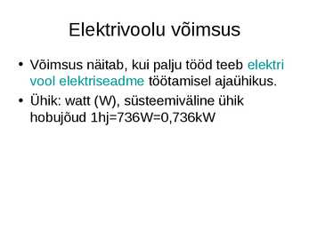 Elektrivool-voolutugevus-elektritakistus-elektrivoolu töö ja võimsus #13