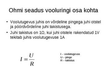 Elektrivool-voolutugevus-elektritakistus-elektrivoolu töö ja võimsus #20