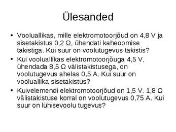 Elektrivool-voolutugevus-elektritakistus-elektrivoolu töö ja võimsus #25