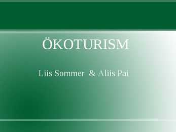 Ökoturism