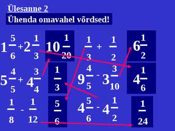 Erinimeliste murdude liitmine ja lahutamine #8