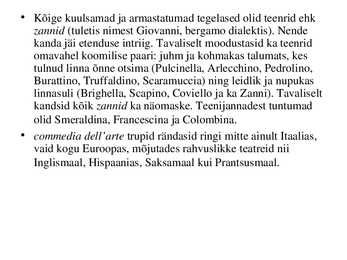 Keskaja teater ja commedia dell arte #11