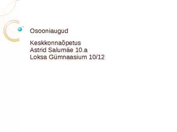 Osooniaugud - kuidas need tekivad