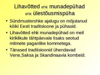 Koolitöö munadepühad Eestis #2