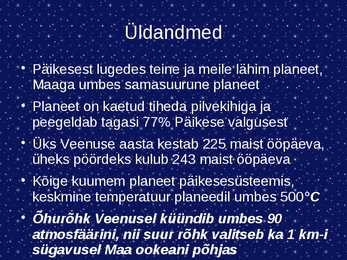 Esitlus planeet veenusest #2