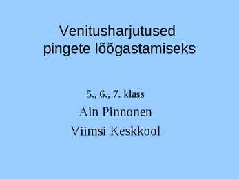 Venitusharjutused