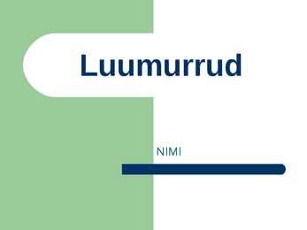 Luumurrud ja esmaabi