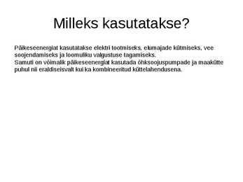 Päikeseenergia kasutamine #3