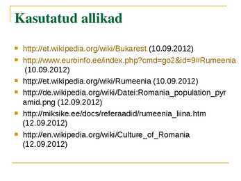 Ülevaade Rumeeniast #9