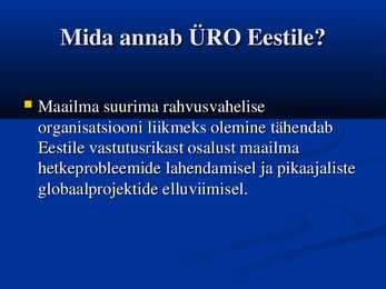 ÜRO - Ühinenud Rahvaste Organisatsioon #20