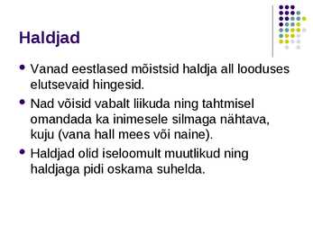 Mets ja haldjad eestlaste maailmapildis #5
