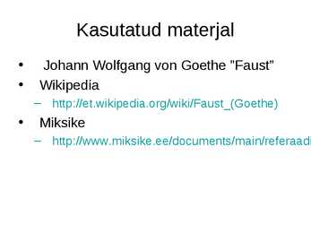 Kokkuvõte  Faust #11