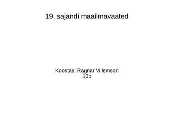 19-saj Maailmavaated