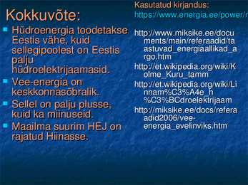 HÜDROENERGIA JA SELLE VÕIMALUSED EESTIS #13