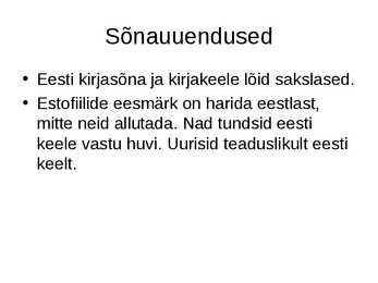 Eesti keele sõnauuendused #2