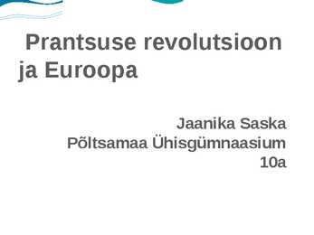 Prantsuse revolutsioon ja Euroopa