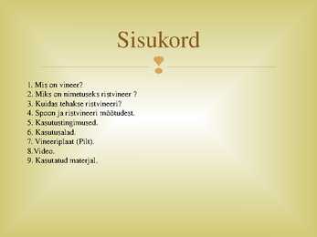 Plaatmaterjalide eristamine ja valmistamise tehnoloogia #2